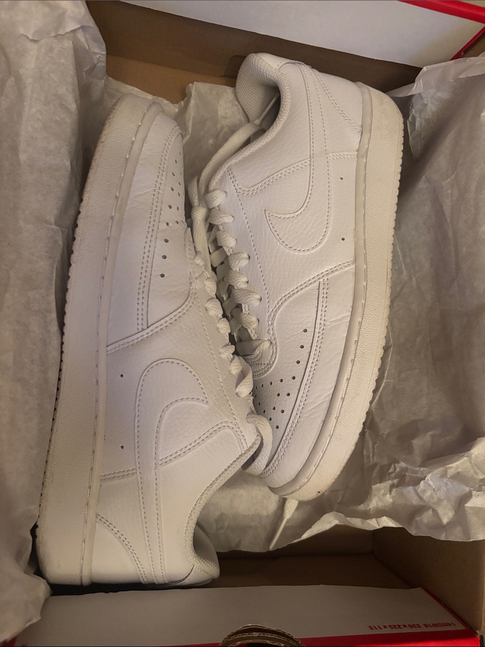 Nike Women’s White Nike Court Vision Leather Low-Top Sneakers
